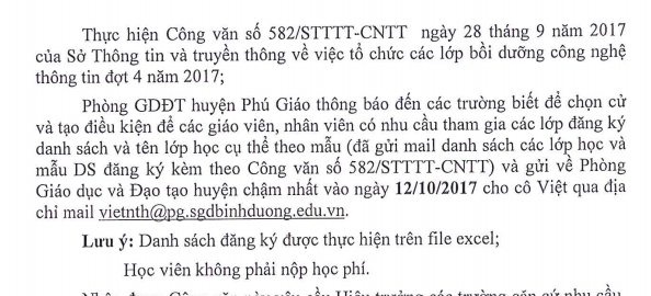 TB Chieu sinh lop CNTT